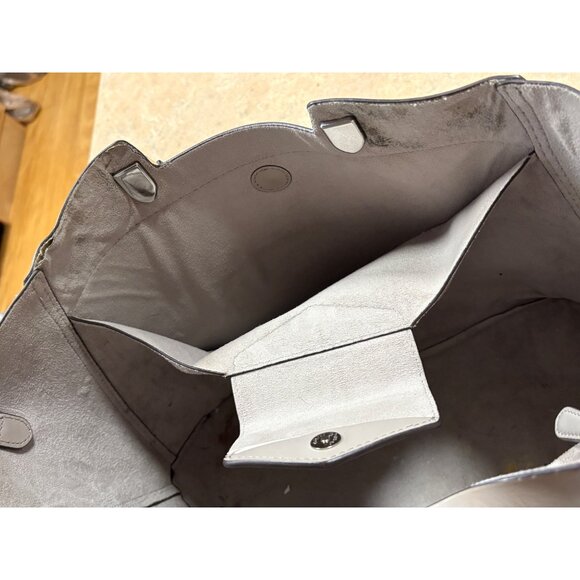 Michael Kors Blakely Leather Tote Bag Silver Hardware Dual Handle Handbag - Picture 14 of 16